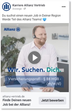 Allianz Facebook Job Ad AllianzFacebook