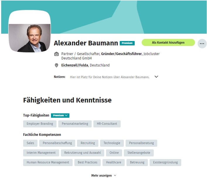Xing Job Profil Alexander Baumann Xing Jobprofil