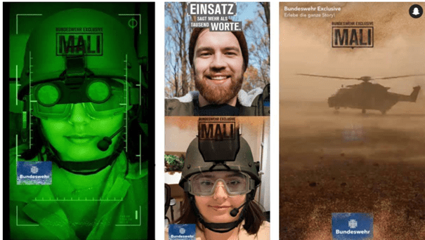 Bundeswehr Snapchat | Quelle: W & V Bundeswehr Snapchat | Quelle: W & V