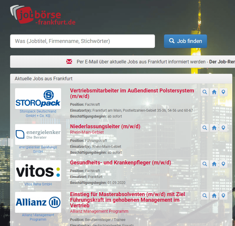 Regionale Jobbörse Frankfurt