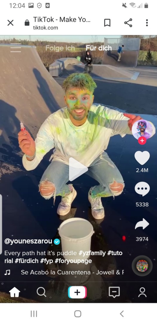 TikTok Menübersicht TikTok Menübersicht