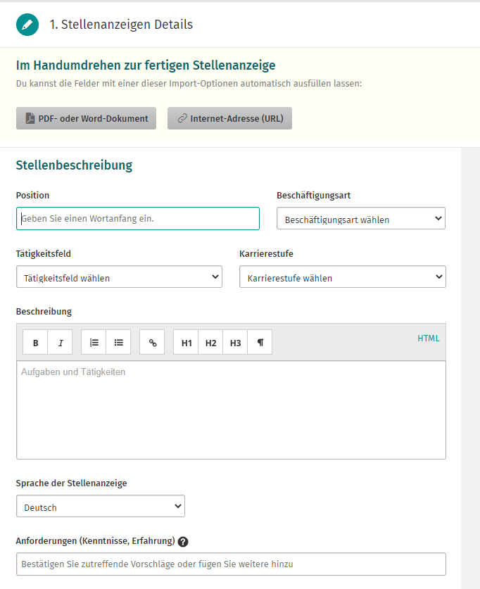 Stellenanzeige bei Xing Stellenanzeige bei Xing