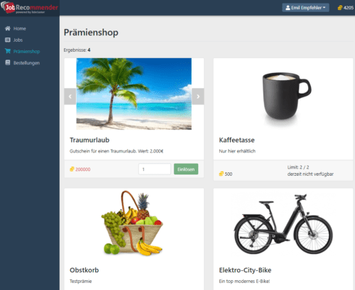 Digitales Mitarbeiter-werben-Mitarbeiter Programm Jobrecommender