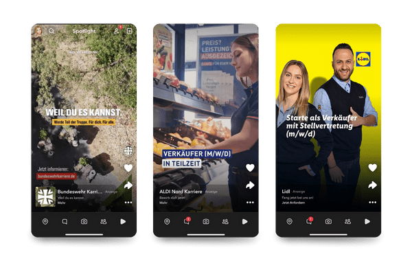 Snapchat Ads Beispiele im Bereich „Spotlight