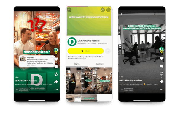 Snapchatprofil am Beispiel von Deichmann Karriere 