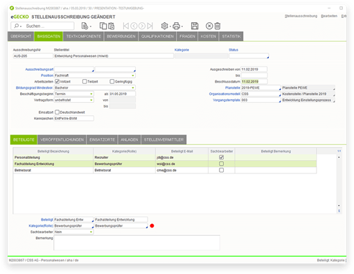 Der Recruiting Überblick zeigt KPIs zu Klicks, Interessenten und Bewerbern