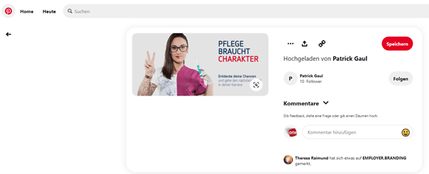 Pinterest Beitrag Krankenpflegerin