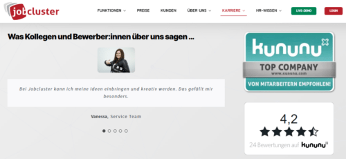 Karriereseite Mitarbeiterzitate