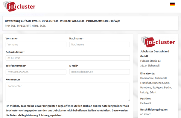 Der Recruiting Überblick zeigt KPIs zu Klicks, Interessenten und Bewerbern