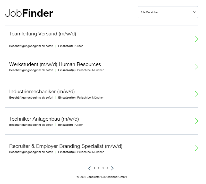 Der Recruiting Überblick zeigt KPIs zu Klicks, Interessenten und Bewerbern