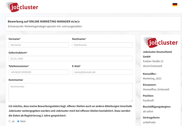 Der Recruiting Überblick zeigt KPIs zu Klicks, Interessenten und Bewerbern