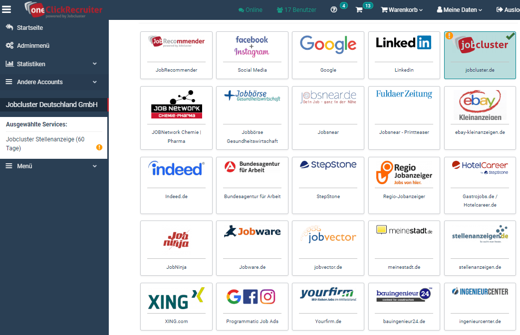 Multiposting 2023 Auswahl der Multiposting-Ziele