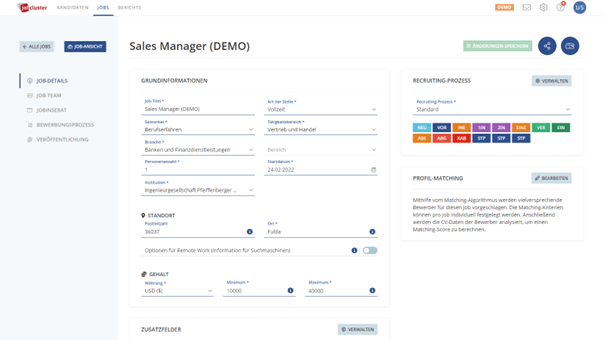 Prescreen in Kombination mit dem One-Click-Recruiter