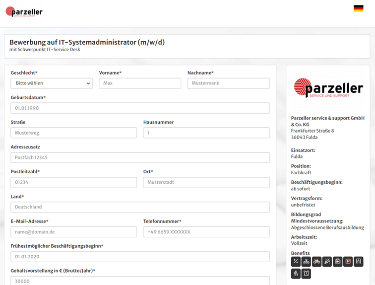 Der Recruiting Überblick zeigt KPIs zu Klicks, Interessenten und Bewerbern