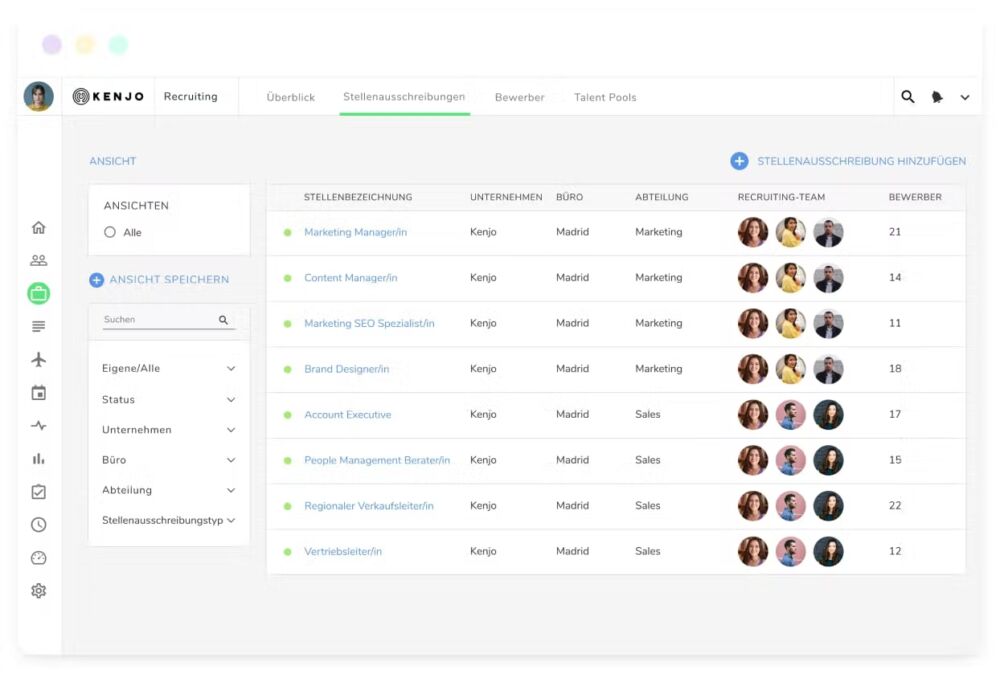 Kenjo Bewerbermanagementsystem