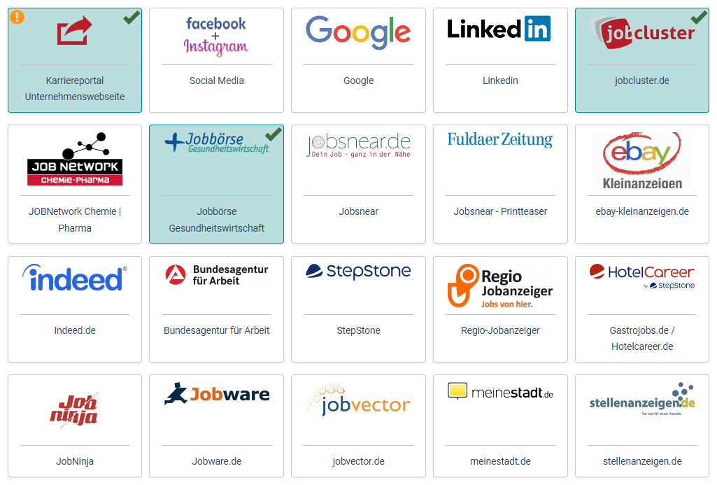 Der Recruiting Überblick zeigt KPIs zu Klicks, Interessenten und Bewerbern