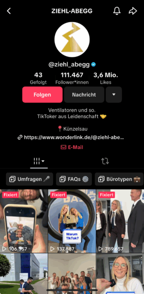 Ziehl-Abegg TikTok Account